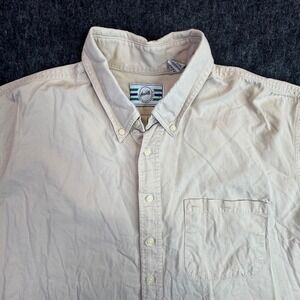 Vintage Sears Roebuck‎ and Co Shirt Mens XL Tan Short Sleeve Cotton Button Down